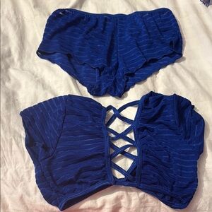 Blue Striped lingerie Set size small